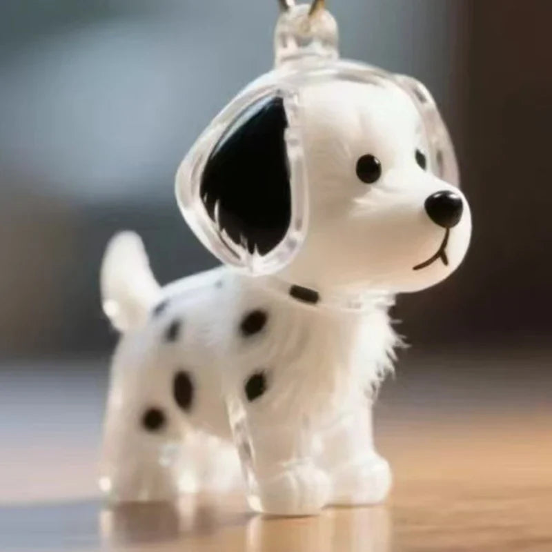 Clear Puppy Hair Memorial Keychain | Pet Fur Keepsake Capsule DIY Pendant