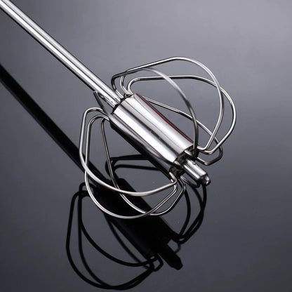 Easy Whisking Stainless Steel Whisk | Semi-Automatic Egg Beater for Hand Stirring