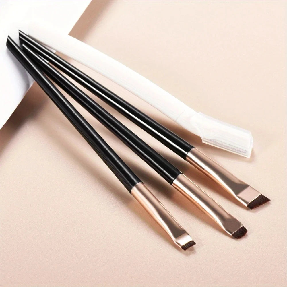 Ultra-Thin Eyebrow Brush Set | 3-Piece Angled Precision Makeup Brushes