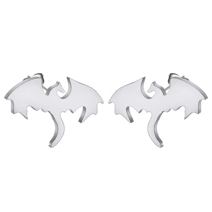 Punk Black Western Dragon Ear Stud | Stainless Steel Stud Earrings