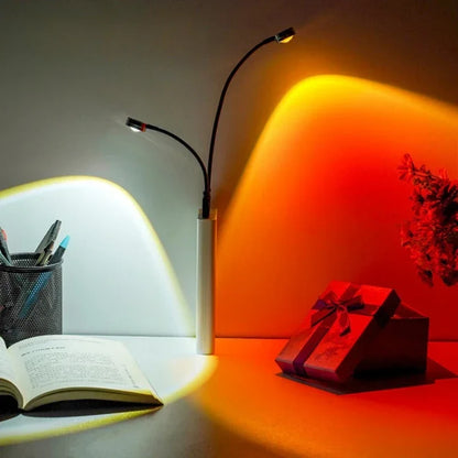 USB Sunset Projection Lamp | Rainbow Atmosphere Night Light for Photography and Room Decor