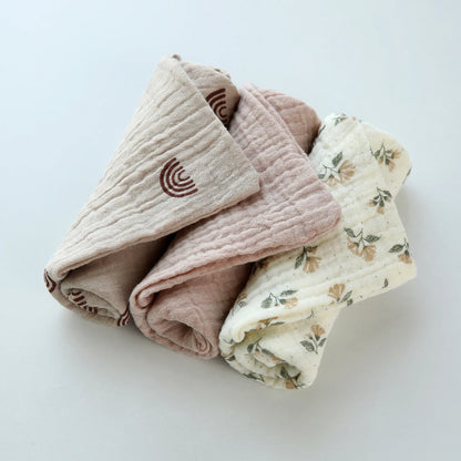 3/5 Pieces of Gauze Square Towels | Soft Cotton Baby Burp Cloths and Handkerchiefs