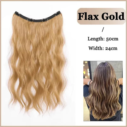 Synthetic Long Straight Clip In Hair Extension | 4 Clips Hidden Hair Piece Wig