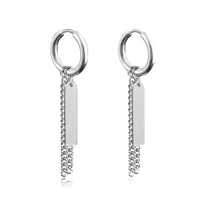 Fashion Punk Gothic Stainless Steel Drop Earrings | Unisex Stud Earrings for Men Women