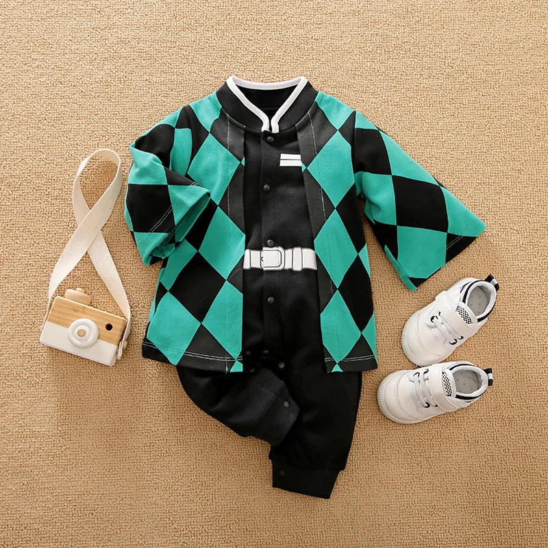 Newborn Baby Anime Cape Style Children Long Sleeve Cotton Bodysuit, Cute Kids Boys Girls Romper