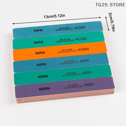 6pcs DIY Model Sanding Sticks Set | Semi-Rigid Polishing Rods for Plastic Models