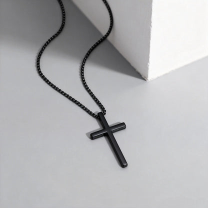 Fashionable Cross Pendant Necklace | Unisex Stainless Steel Box Chain