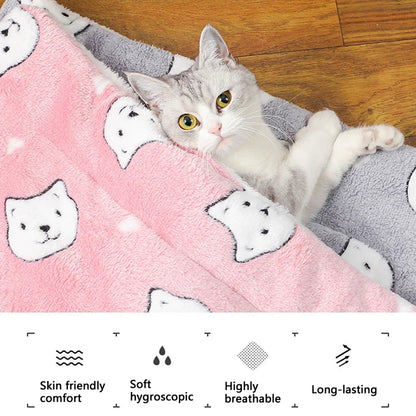 Thicken Flannel Cat Mat – Soft Winter Sleeping Cushion for Cats & Small Dogs