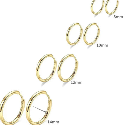4 Pairs Stainless Steel Tiny Hoop Earrings | Simple Silver and Gold Circle Earrings