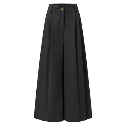 Women’s 2026 Summer Autumn Palazzo Pants - Printed Cropped Cotton Baggy Trousers with Pockets