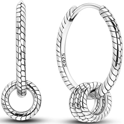 Colorful 925 Sterling Silver Hoop Earrings for Women | Classic Circle Earrings