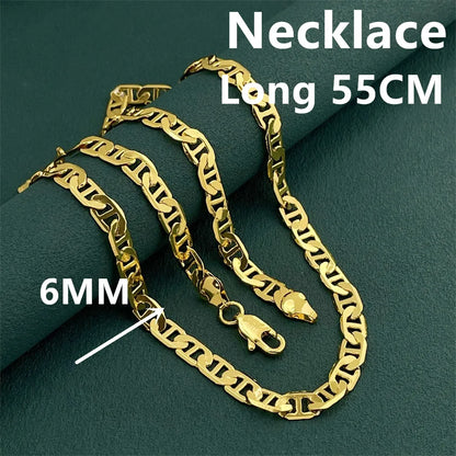 Andara 925 Sterling Silver Gold Plated 6mm Figaro Necklace | Unisex Engagement Gift