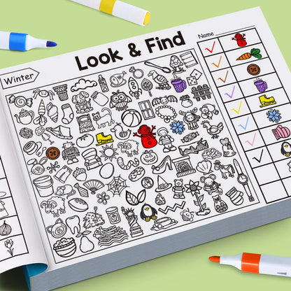 32 Pages Kids Drawing Notebook | Look & Find Shape Game for Fun Concentration & Attention Exercise