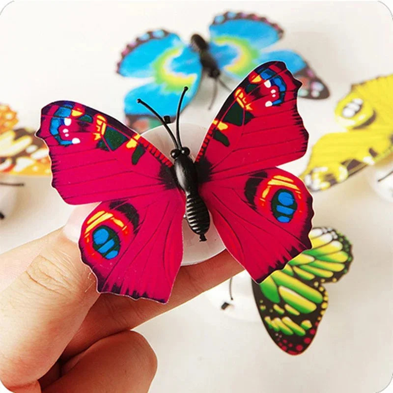Ranpo Hot Butterfly Night Light Creative Funny Colorful Glowing Butterfly Light Stickable Diy LED House Decorative Wall Lights