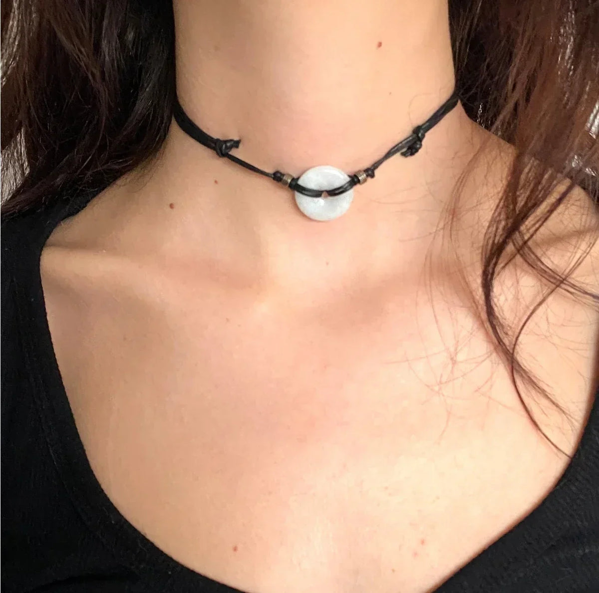 Amethyst Choker Necklace | Black Adjustable Gemstone Gothic Jewelry