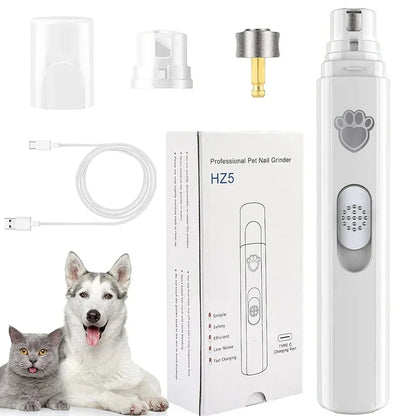 Electric Dog Nail Grinder – USB Rechargeable Pet Nail Clipper & Painless Trimmer for Small and Large Pets