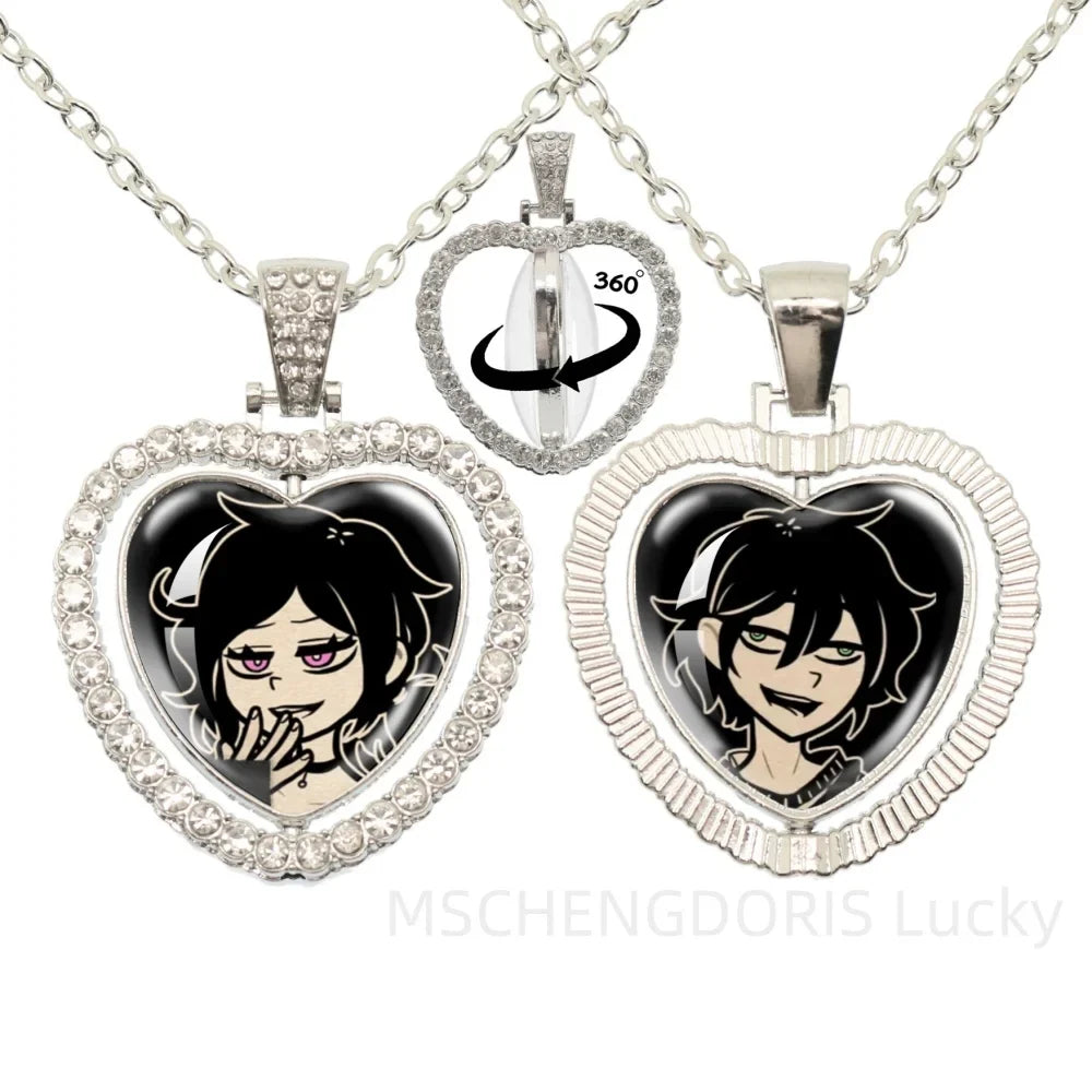 The Coffin Of Andy And Leyley Cosplay Necklace | Double Sided Glass Cabochon Heart Pendant