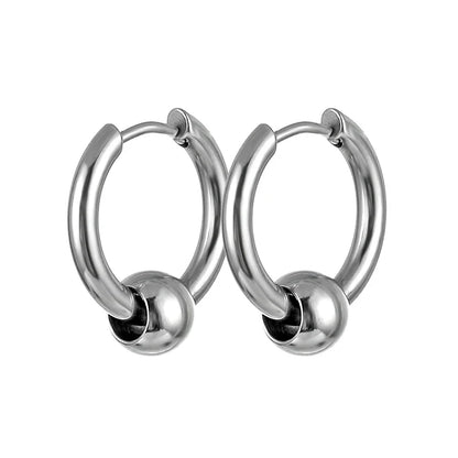 2pc Punk Cross Feather Stud Earrings | Unisex Stainless Steel Hoop Earrings