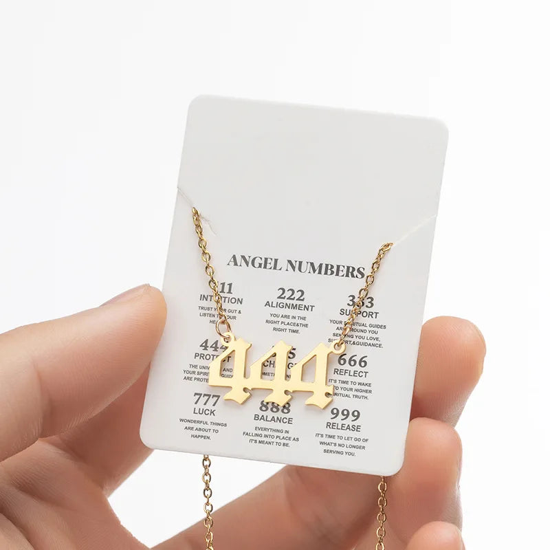Angel Number Stainless Steel Pendant Necklace | Lucky Numbers Jewelry