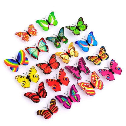 Ranpo Hot Butterfly Night Light Creative Funny Colorful Glowing Butterfly Light Stickable Diy LED House Decorative Wall Lights