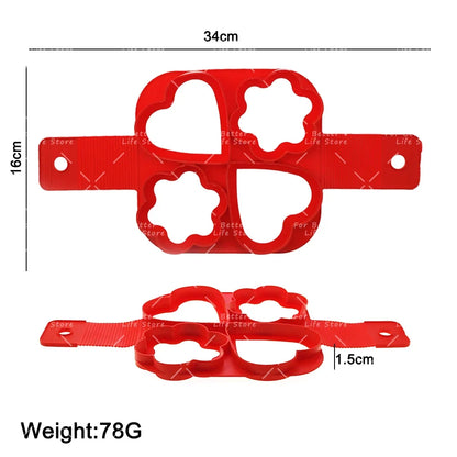 6 Style Egg Pancake Ring Set | Food Grade Silicone Molds for Kitchen