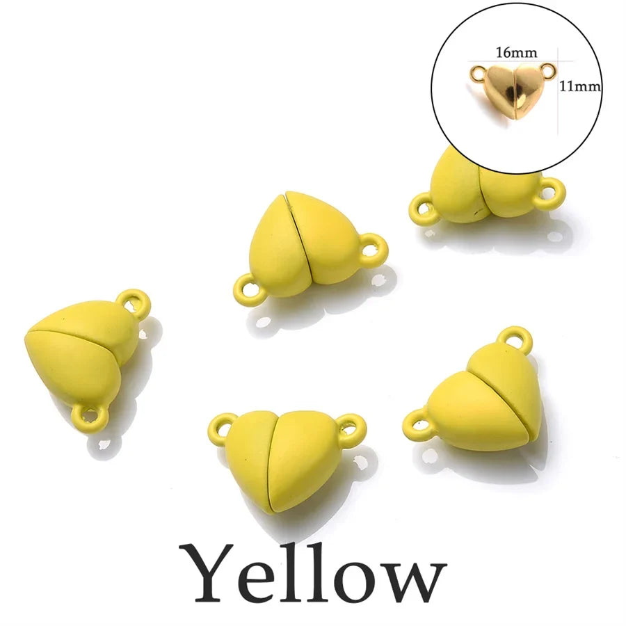 Heart Round Magnetic Clasps Set | DIY Jewelry Connector Charms