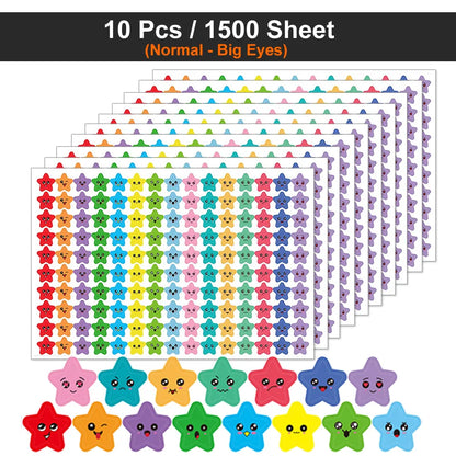 Happy Face Star Sticker Pack | Reward Stickers for Kids, DIY Craft Decorations