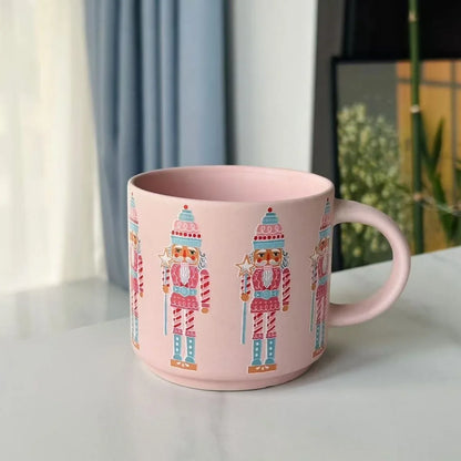 Vintage Christmas Ceramic Mug Set | Holiday Gift for Couples