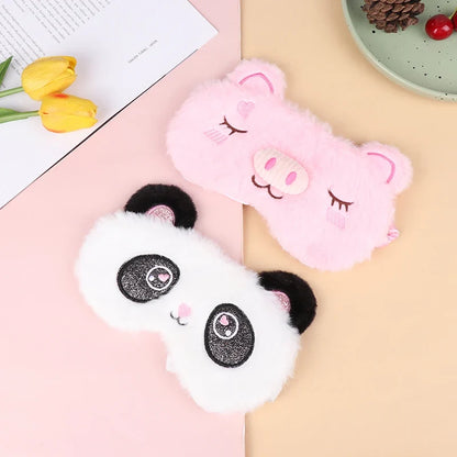 Plush Cute Grey Cat Sleep Mask | Light Blocking Eye Shade for Travel and Home