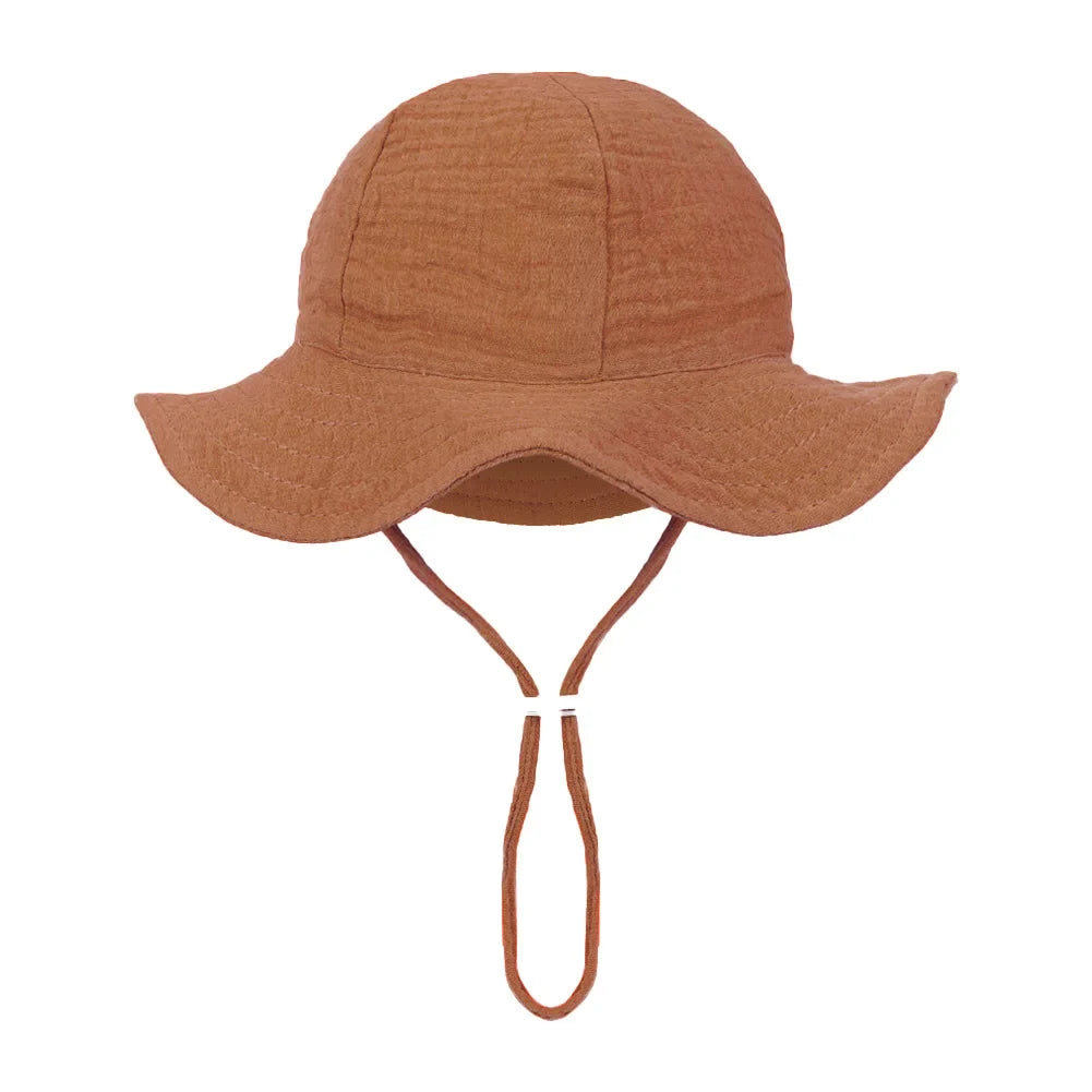 Baby Cotton Bucket Hat for Summer Sun Protection | Unisex Outdoor Panama Hat for Boys Girls
