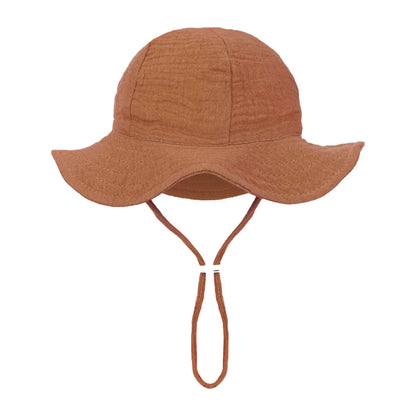 Baby Cotton Bucket Hat for Summer Sun Protection | Unisex Outdoor Panama Hat for Boys Girls