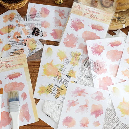 Watercolor Trace Stickers | 10pcs Romance of Watercolor DIY Journal Pack
