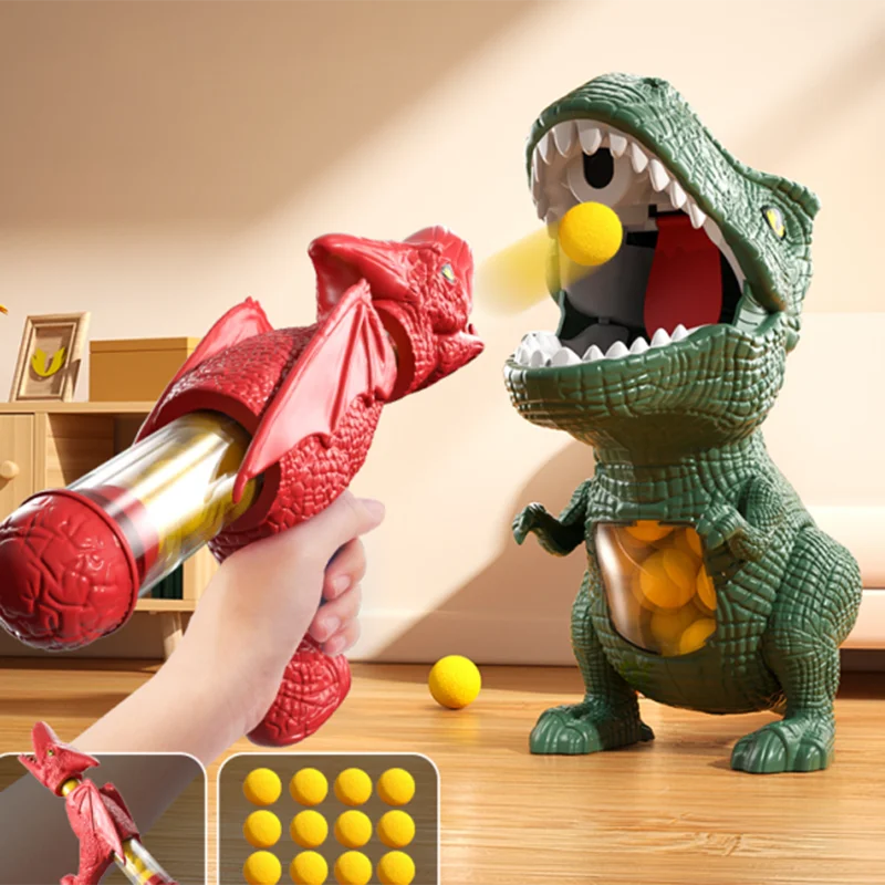 Dinosaur Shooting Tyrannosaurus Rex Ball Soft Bullet Gun Parent Child Interactive Puzzle Toy for Children