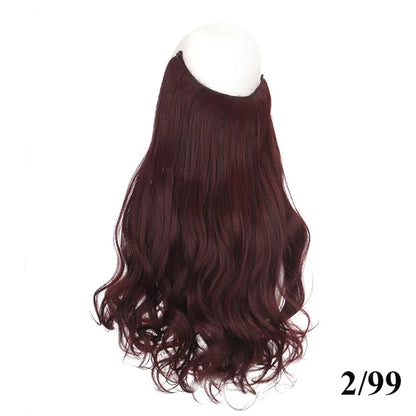 Fish line hair extension piece | 40cm 50cm 60cm straight and curly daily wear for women