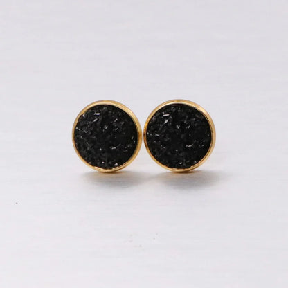 Glitter Resin Stud Earrings Set | Colorful Stainless Steel Jewelry