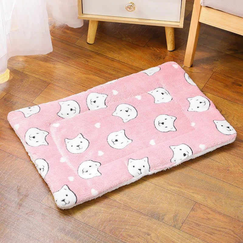 Thicken Flannel Cat Mat – Soft Winter Sleeping Cushion for Cats & Small Dogs