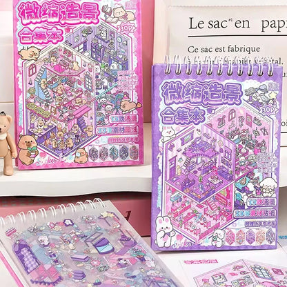 Mr.Paper 30Pcs 3D Miniature Scene Stickers | Layered Diorama Decals for Journaling and Craft