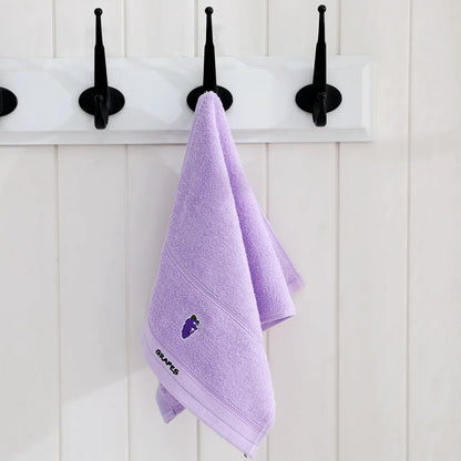 Cute Cartoon Fruit 100% Cotton Towels for Babies And Kids - Embroidered Soft Absorbent 25x45cm Face Washing Towels for Children
