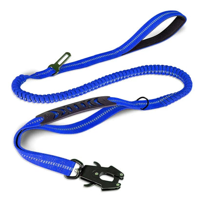 Reflective Shock Absorbing Bungee Dog Leash with Seatbelt Clip