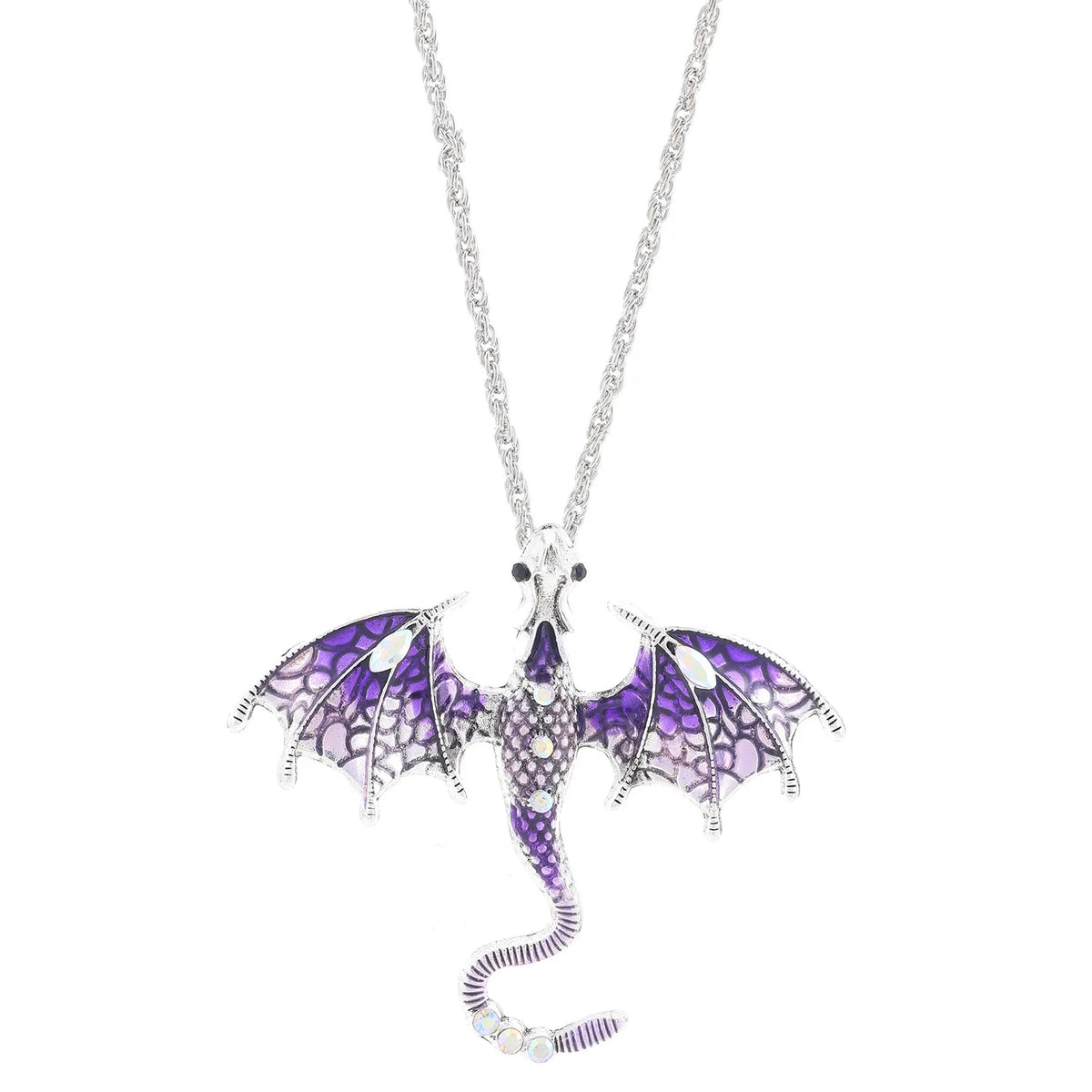 Goth Fly Dragon Pendant Necklace | Punk Snake Chain Choker for Men and Women