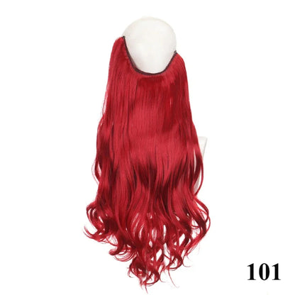 Fish line hair extension piece | 40cm 50cm 60cm straight and curly daily wear for women