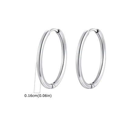 1Pair Round Hoop Earrings for Women Men | Gold Plated Stainless Steel Hypoallergenic Piercing Jewelry