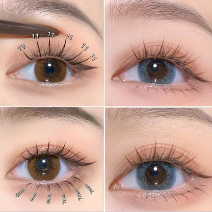 Brown Lashes A Type False Eyelashes 8-12mm | Natural Fairy Lash Clusters for Korean Makeup