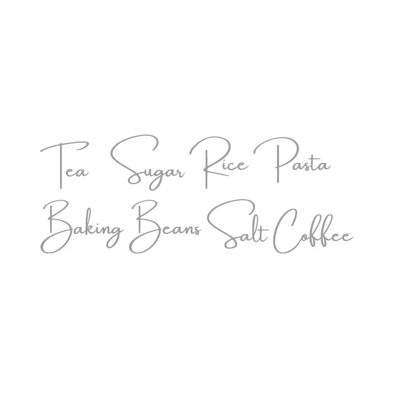 Kitchen Canister Labels Sticker Set | Waterproof Vinyl Decals for Tea Coffee Sugar