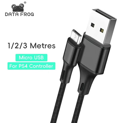 DATA FROG USB Charger Cable for PS4 Controller | 1M 2M 3M Nylon Braided Fast Charging Cord