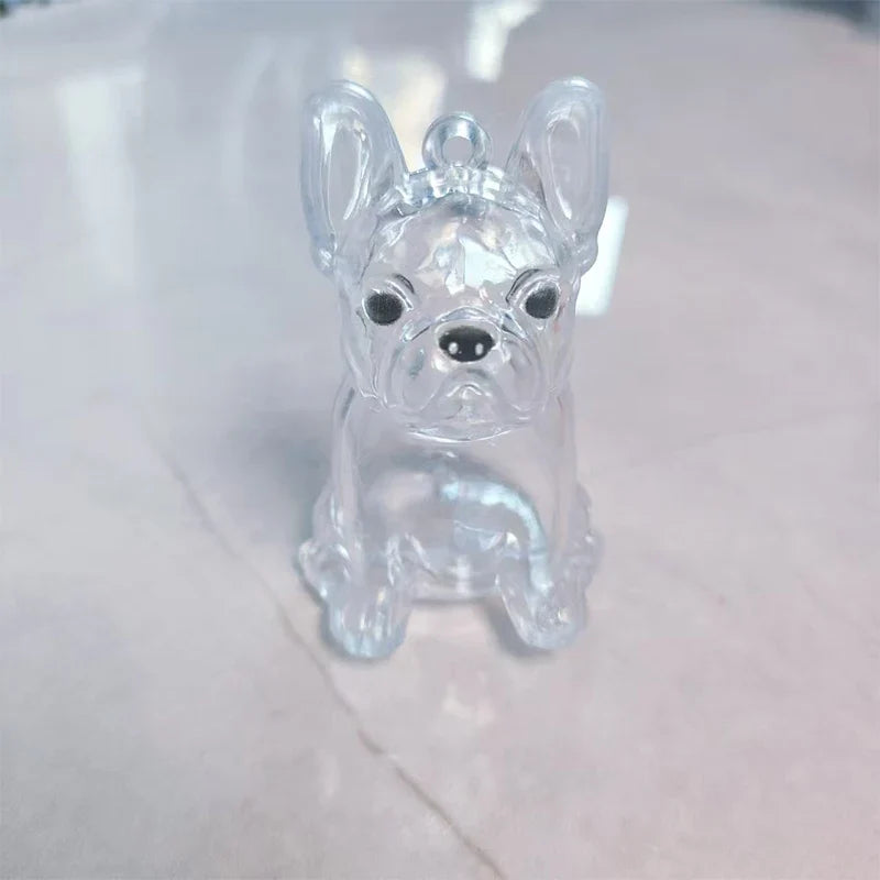 Clear Puppy Hair Memorial Keepsake Capsule | Pet Fur Display Keychain