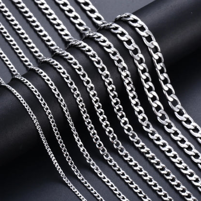 Stainless Steel Curb Cuban Link Chain Necklace | Unisex Punk Choker Jewelry