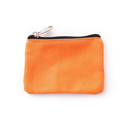 Solid Color Canvas Zipper Coin Purse | Mini Money Pouch for Women Men