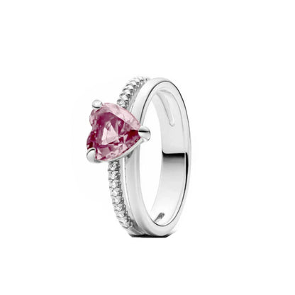 Sparkling Pink Bow Lotus Elephant Ring | Women's Wedding Banquet Jewelry Gift