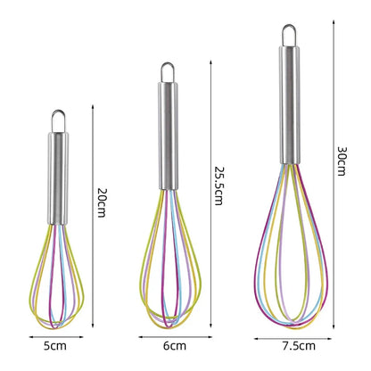 Stainless Steel Balloon Wire Silicone Whisk | Manual Egg Beater Mixer